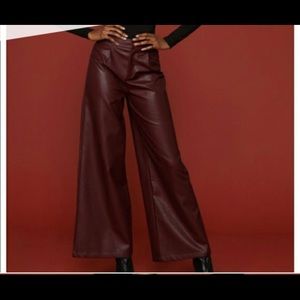 Fashion Nova/Cardi B Leather Look Wide-legged Pants, small